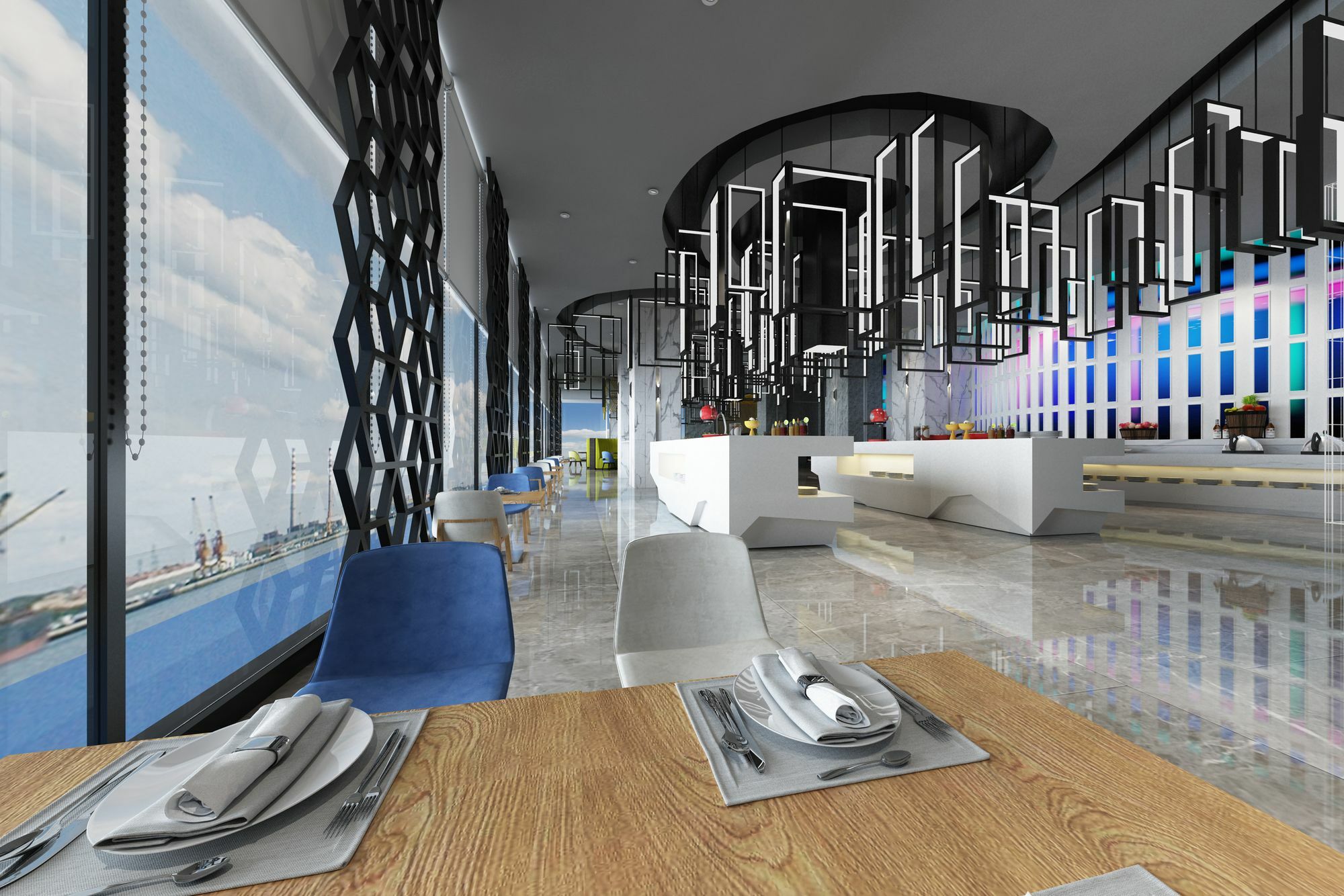프레이저 플레이스 푸테리 하버 호텔 누사자야 외부 사진 3D rendering of a restaurant